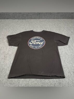 Powered By Ford Shirt Men’s Xl Black Big Logo Racing Graphic Print Short Sleeve